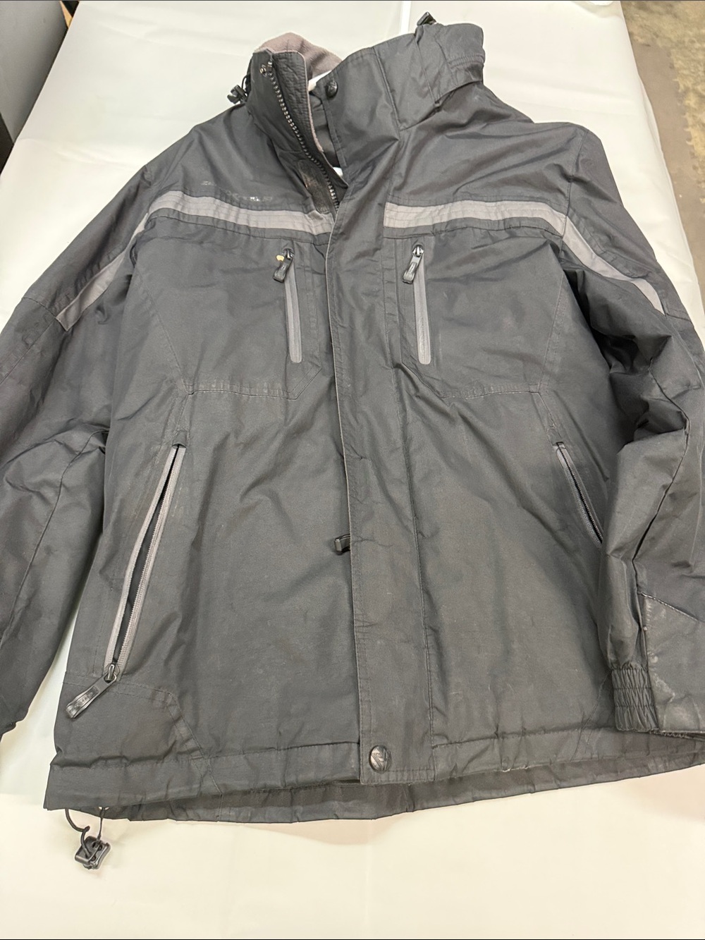 ZeroXposur Men's Gray Waterproof Hooded Rain Jacket